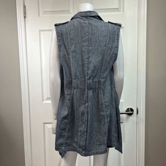 13.Jones New York.NWT.Linen blend material.Midi open vests w/pockets.S Oversized - Picture 7 of 9